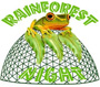 Rainforest Night logo--Tree Frog atop the tropical dome