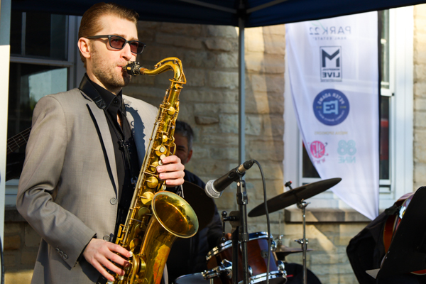 Musician playing the saxophone