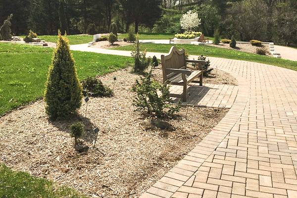 Boerner Botanical Gadens, aerial view Boerner Botanical Gardens Rotary walk with bench