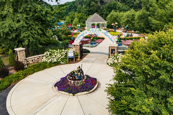 Margie's Garden entrance and flowers