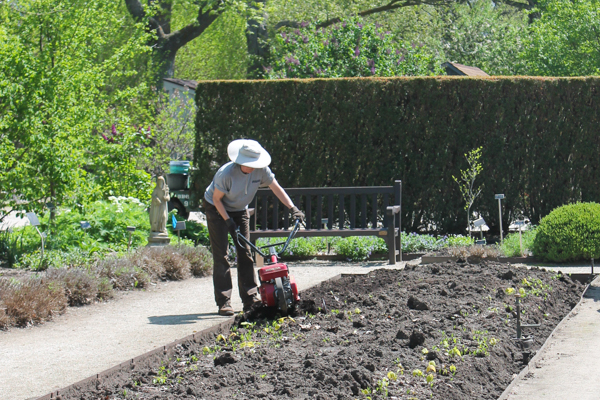 Milwaukee County Parks Horticulturist tending the plants
