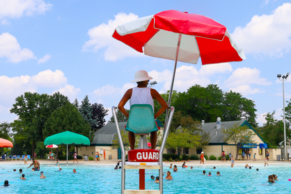 Lifeguard watching the pool