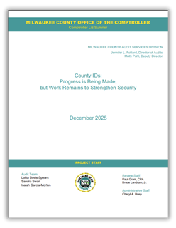 Title Page of County IDs Report