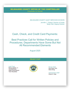 Title Page of Cash Handling Report