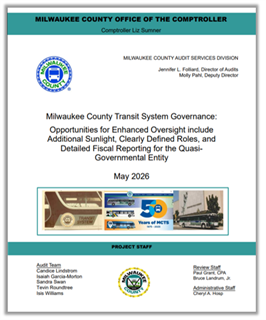 Title Page of Milwaukee County Transit System Governance Report