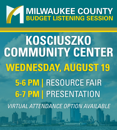 Kosciuszko Community Center - Wednesday Aug 19, 5:00-6:00pm Resource Fair, 6:00-7:00pm Presentation