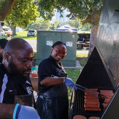 MCSO Correctional Officers Grilling Brats for the Community